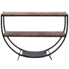 48 in. Distressed Brown Rustic Industrial Design Demilune Shape Textured Metal Distressed Wood Console Table by Siavonce -OS Home Sales Shop distressed brown black siavonce console tables t y wf196235aap 64 1000