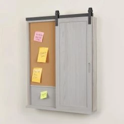 Wall Decor Distressed Gray Solid Wood Barn Door Wall Cabinet by OS Home and Office Furniture -OS Home Sales Shop distressed gray os home and office furniture accent cabinets 51001 31 1000