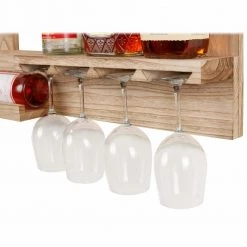 Wall Decor Distressed Natural Solid Wood Wall Mounted Wine and Stemware Accent Cabinet by OS Home and Office Furniture -OS Home Sales Shop distressed natural os home and office furniture accent cabinets 52002 1f 1000