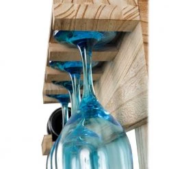 Wall Decor Distressed Natural Solid Wood Wall Mounted Wine and Stemware Accent Cabinet by OS Home and Office Furniture -OS Home Sales Shop distressed natural os home and office furniture accent cabinets 52002 44 1000