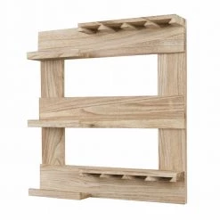 Wall Decor Distressed Natural Solid Wood Wall Mounted Wine and Stemware Accent Cabinet by OS Home and Office Furniture -OS Home Sales Shop distressed natural os home and office furniture accent cabinets 52002 77 1000