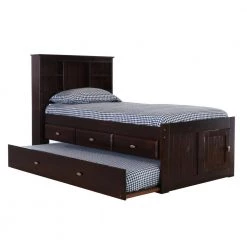 Espresso Series Twin Size Platform Bed Espresso with 3-Drawers by OS Home and Office Furniture