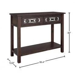 Classic Wood Console Table with Hollow-Out Decoration 2-Top-Drawers and Open-Shelf Large Storage Space (Espresso) by Siavonce 19 Classic Wood Console Table with Hollow-Out Decoration 2-Top-Drawers and Open-Shelf Large Storage Space (Espresso) by Siavonce -OS Home Sales Shop espresso siavonce console tables t y wf199310aab 40 1000