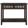 Classic Wood Console Table with Hollow-Out Decoration 2-Top-Drawers and Open-Shelf Large Storage Space (Espresso) by Siavonce 1 Classic Wood Console Table with Hollow-Out Decoration 2-Top-Drawers and Open-Shelf Large Storage Space (Espresso) by Siavonce -OS Home Sales Shop espresso siavonce console tables t y wf199310aab 64 1000