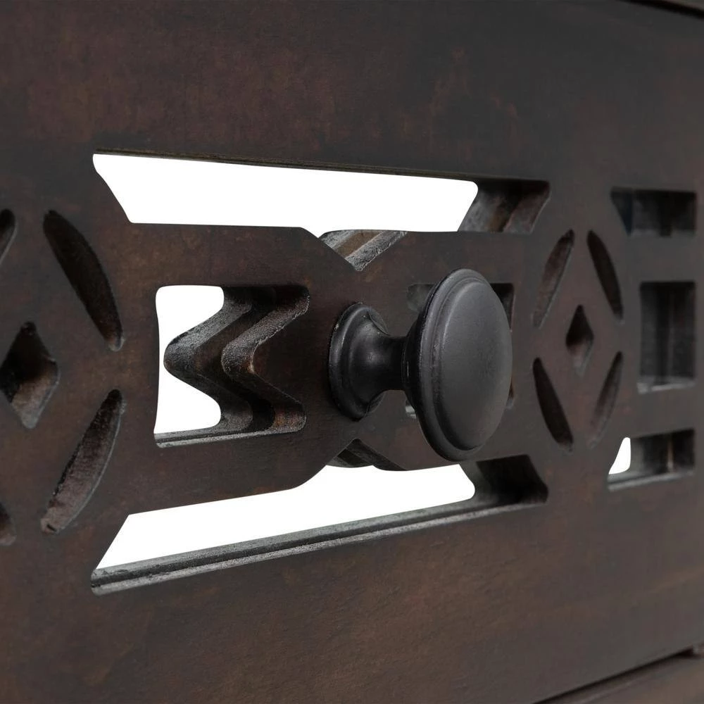 Classic Wood Console Table with Hollow-Out Decoration 2-Top-Drawers and Open-Shelf Large Storage Space (Espresso) by Siavonce 16 Classic Wood Console Table with Hollow-Out Decoration 2-Top-Drawers and Open-Shelf Large Storage Space (Espresso) by Siavonce - Image 14