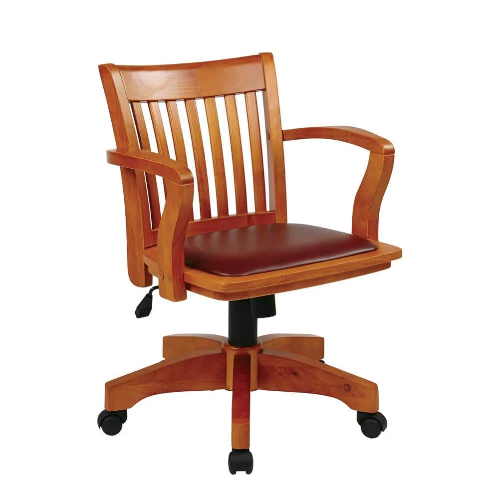Bankers Brown Faux Leather Seat Bankers Chair with Swivel and Height Adjustment by OS Home and Office Furniture 3 Bankers Brown Faux Leather Seat Bankers Chair with Swivel and Height Adjustment by OS Home and Office Furniture