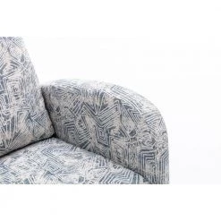 Geometry Blue Living Room Comfortable Rocking Chair Living Room Chair Back with Upholstery by Siavonce -OS Home Sales Shop geometry blue siavonce rockers gliders ottomans dj y w39536146 1d 1000