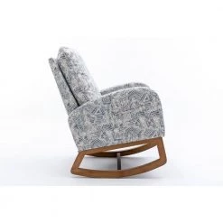 Geometry Blue Living Room Comfortable Rocking Chair Living Room Chair Back with Upholstery by Siavonce -OS Home Sales Shop geometry blue siavonce rockers gliders ottomans dj y w39536146 76 1000