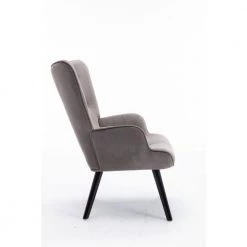 37.8 in.Grey Modern Leisure Chair Accent Arm Chair For Living Room and Bed Room by Siavonce -OS Home Sales Shop gray black siavonce accent chairs cm y w39536157 1f 1000