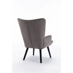 37.8 in.Grey Modern Leisure Chair Accent Arm Chair For Living Room and Bed Room by Siavonce -OS Home Sales Shop gray black siavonce accent chairs cm y w39536157 4f 1000