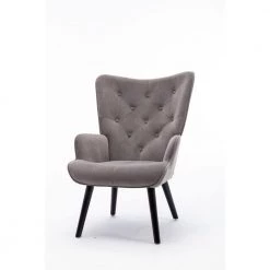 37.8 in.Grey Modern Leisure Chair Accent Arm Chair For Living Room and Bed Room by Siavonce -OS Home Sales Shop gray black siavonce accent chairs cm y w39536157 76 1000