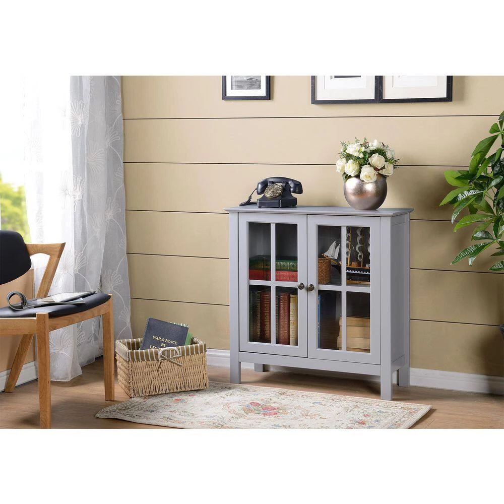 OS Home and Office Dark Gray Glass Door Accent and Display Cabinet by OS Home and Office Furniture 10 OS Home and Office Dark Gray Glass Door Accent and Display Cabinet by OS Home and Office Furniture - Image 8