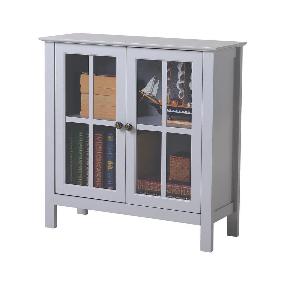 OS Home and Office Dark Gray Glass Door Accent and Display Cabinet by OS Home and Office Furniture 4 OS Home and Office Dark Gray Glass Door Accent and Display Cabinet by OS Home and Office Furniture - Image 2