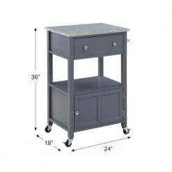 Farmhouse Gray Painted Kitchen Cart with Drawer and Granite Top by OS Home and Office Furniture 16 Farmhouse Gray Painted Kitchen Cart with Drawer and Granite Top by OS Home and Office Furniture -OS Home Sales Shop gray os home and office furniture bar carts frxg 2 4f 1000