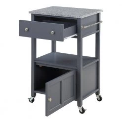 Farmhouse Gray Painted Kitchen Cart with Drawer and Granite Top by OS Home and Office Furniture 19 Farmhouse Gray Painted Kitchen Cart with Drawer and Granite Top by OS Home and Office Furniture -OS Home Sales Shop gray os home and office furniture bar carts frxg 2 fa 1000