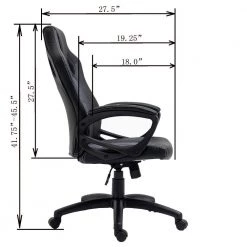 Gamers Gray Faux Leather and Mesh Home Office Chair with Arms by OS Home and Office Furniture -OS Home Sales Shop gray os home and office furniture task chairs aw806 1f 1000