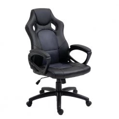 Gamers Gray Faux Leather and Mesh Home Office Chair with Arms by OS Home and Office Furniture