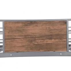 Gray Twin-Over-Futon Bunk Bed, Metal Futon Bunk Bed Frame with Guardrails and Ladder by Siavonce -OS Home Sales Shop gray siavonce bunk beds dj zc lp000196aae 4f 1000