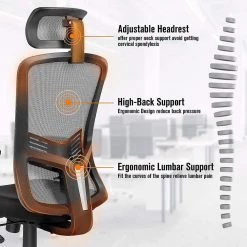 20.9 in. W Big and Tall Gray Mesh Ergonomic Chair with Adjustable Height by Siavonce -OS Home Sales Shop gray siavonce ergonomic chairs ly yx fx108 gy 66 1000