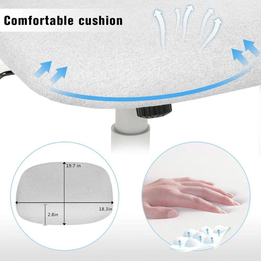 Gray Fabric Office/Desk Chair With adjustble Base and Armrest by Siavonce 7 Gray Fabric Office/Desk Chair With adjustble Base and Armrest by Siavonce - Image 5