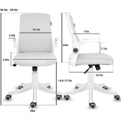 Gray Fabric Office/Desk Chair With adjustble Base and Armrest by Siavonce 11 Gray Fabric Office/Desk Chair With adjustble Base and Armrest by Siavonce -OS Home Sales Shop gray siavonce ergonomic chairs ly yx fx75 gy c3 1000