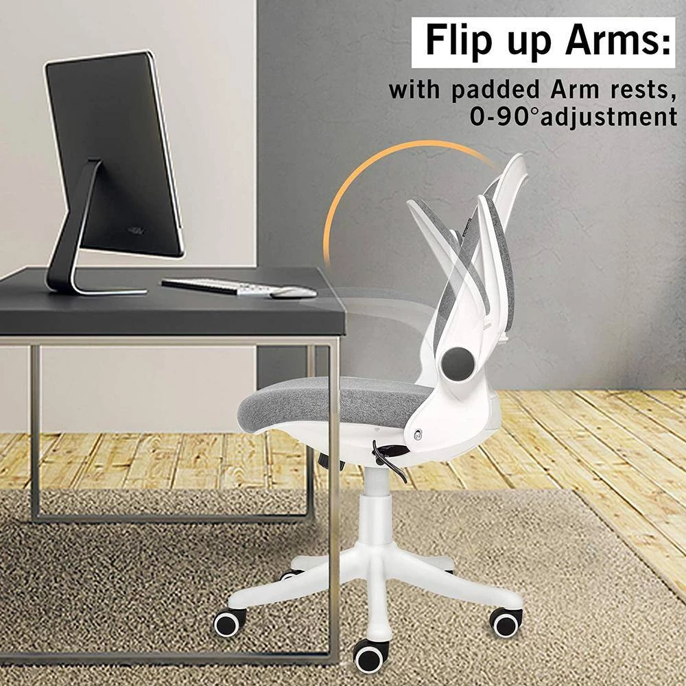 Gray Office/Desk Chair with Adjustble Base and Armrest by Siavonce 8 Gray Office/Desk Chair with Adjustble Base and Armrest by Siavonce - Image 6