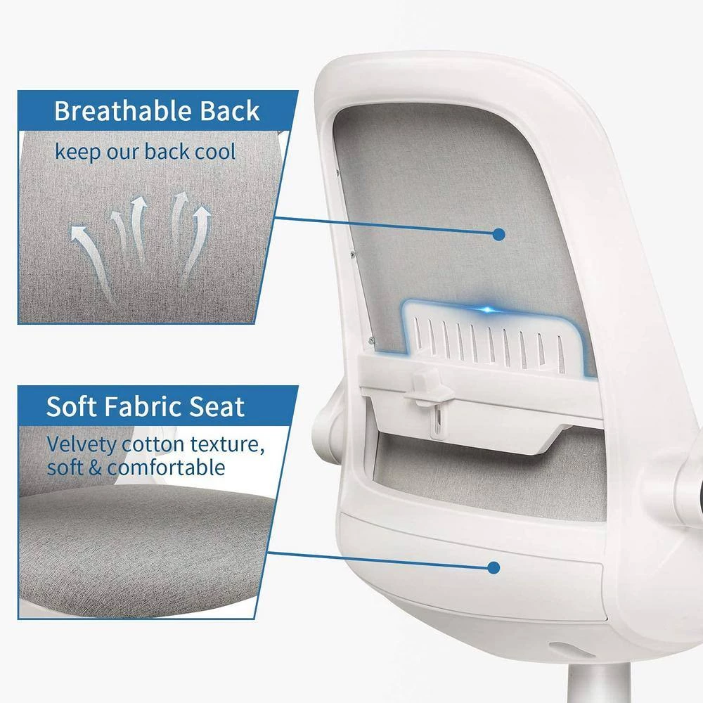 Gray Office/Desk Chair with Adjustble Base and Armrest by Siavonce 5 Gray Office/Desk Chair with Adjustble Base and Armrest by Siavonce - Image 3