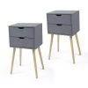 16 x 12 x 28 in.Modern Two-Drawer Solid Wood Gray Nightstand(2-Packs) by Siavonce -OS Home Sales Shop gray siavonce nightstands d y d0102hethxw 64 1000