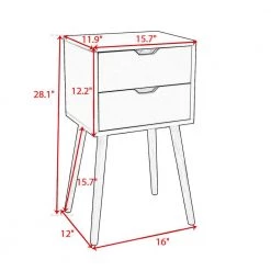 16 x 12 x 28 in.Modern Two-Drawer Solid Wood Gray Nightstand(2-Packs) by Siavonce -OS Home Sales Shop gray siavonce nightstands d y d0102hethxw c3 1000