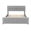 Gray Upholstered Frame Queen Size Platform Bed with Storage Headboard and Footboard, Support Legs by Siavonce -OS Home Sales Shop gray siavonce platform beds dj zc gx001510aae 64 1000