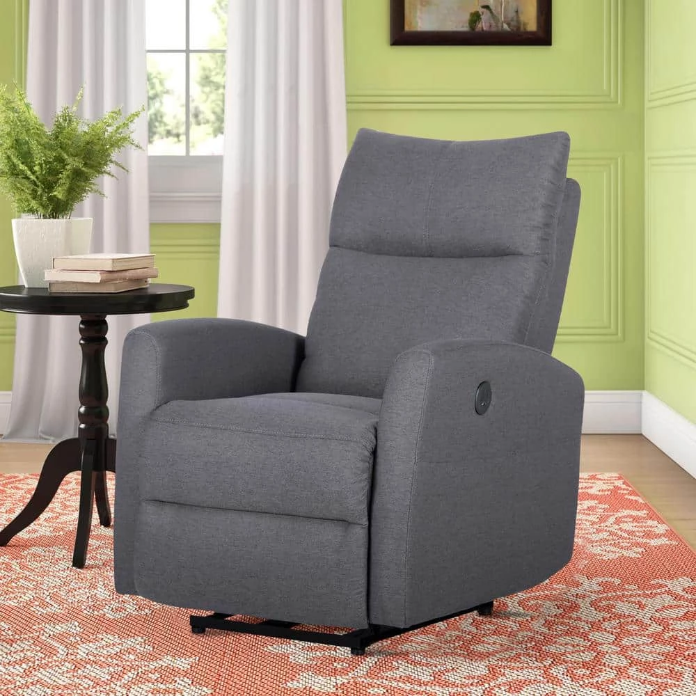 Oslo 37 in. W Light Gray Big and Tall Fabric Recliner by Siavonce 7 Oslo 37 in. W Light Gray Big and Tall Fabric Recliner by Siavonce - Image 6