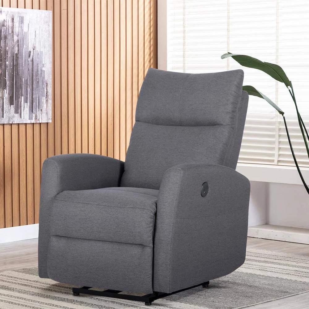 Oslo 37 in. W Light Gray Big and Tall Fabric Recliner by Siavonce 8 Oslo 37 in. W Light Gray Big and Tall Fabric Recliner by Siavonce - Image 7