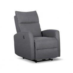 Oslo 37 in. W Light Gray Big and Tall Fabric Recliner by Siavonce