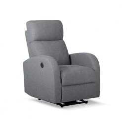 Verona 37 in. W Gray Big and Tall Fabric Recliner by Siavonce