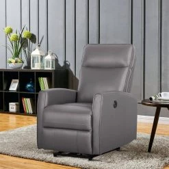 Serbia 37 in. W Gray Big and Tall Leather and PVC Recliner by Siavonce 14 Serbia 37 in. W Gray Big and Tall Leather and PVC Recliner by Siavonce -OS Home Sales Shop gray siavonce recliners lys y s275 gray 1f 1000
