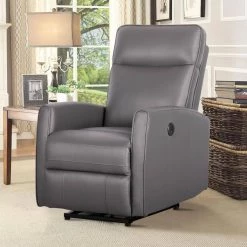 Serbia 37 in. W Gray Big and Tall Leather and PVC Recliner by Siavonce 15 Serbia 37 in. W Gray Big and Tall Leather and PVC Recliner by Siavonce -OS Home Sales Shop gray siavonce recliners lys y s275 gray 31 1000