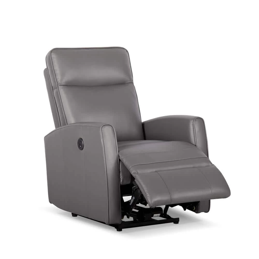 Serbia 37 in. W Gray Big and Tall Leather and PVC Recliner by Siavonce 6 Serbia 37 in. W Gray Big and Tall Leather and PVC Recliner by Siavonce - Image 4