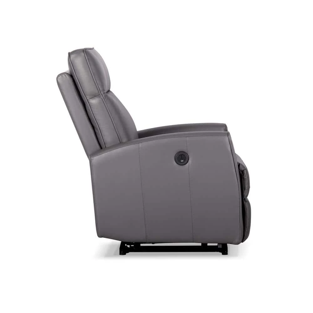 Serbia 37 in. W Gray Big and Tall Leather and PVC Recliner by Siavonce 4 Serbia 37 in. W Gray Big and Tall Leather and PVC Recliner by Siavonce - Image 2