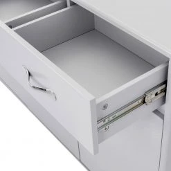 Three-Drawer Three-Door Side Table MDF Material With Metal Slides (Grey) by Siavonce 10 Three-Drawer Three-Door Side Table MDF Material With Metal Slides (Grey) by Siavonce -OS Home Sales Shop gray siavonce sideboards buffet tables dj y w282s00002 4f 1000