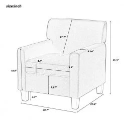 Green Accent Upholstered Armchair Living Room Chair With Solid Wood Legs by Siavonce -OS Home Sales Shop green siavonce accent chairs u y pp282555aav c3 1000