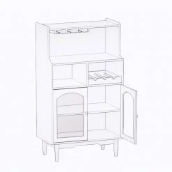 Grey Living Room Wine Cabinet with Removable Shelf and Glass Door Wine Glass Holder by Siavonce 9 Grey Living Room Wine Cabinet with Removable Shelf and Glass Door Wine Glass Holder by Siavonce -OS Home Sales Shop grey siavonce bar cabinets dj y w28238028 77 1000