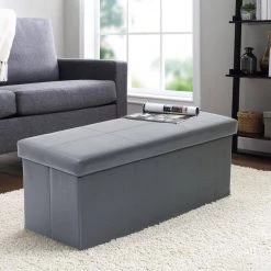 Folding Gunmetal Gray Storage Ottoman by OS Home and Office Furniture 19 Folding Gunmetal Gray Storage Ottoman by OS Home and Office Furniture -OS Home Sales Shop gunmetal gray os home and office furniture ottomans 511 31 1000