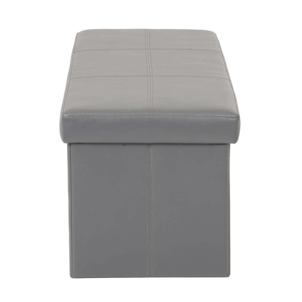 Folding Gunmetal Gray Storage Ottoman by OS Home and Office Furniture 4 Folding Gunmetal Gray Storage Ottoman by OS Home and Office Furniture - Image 2