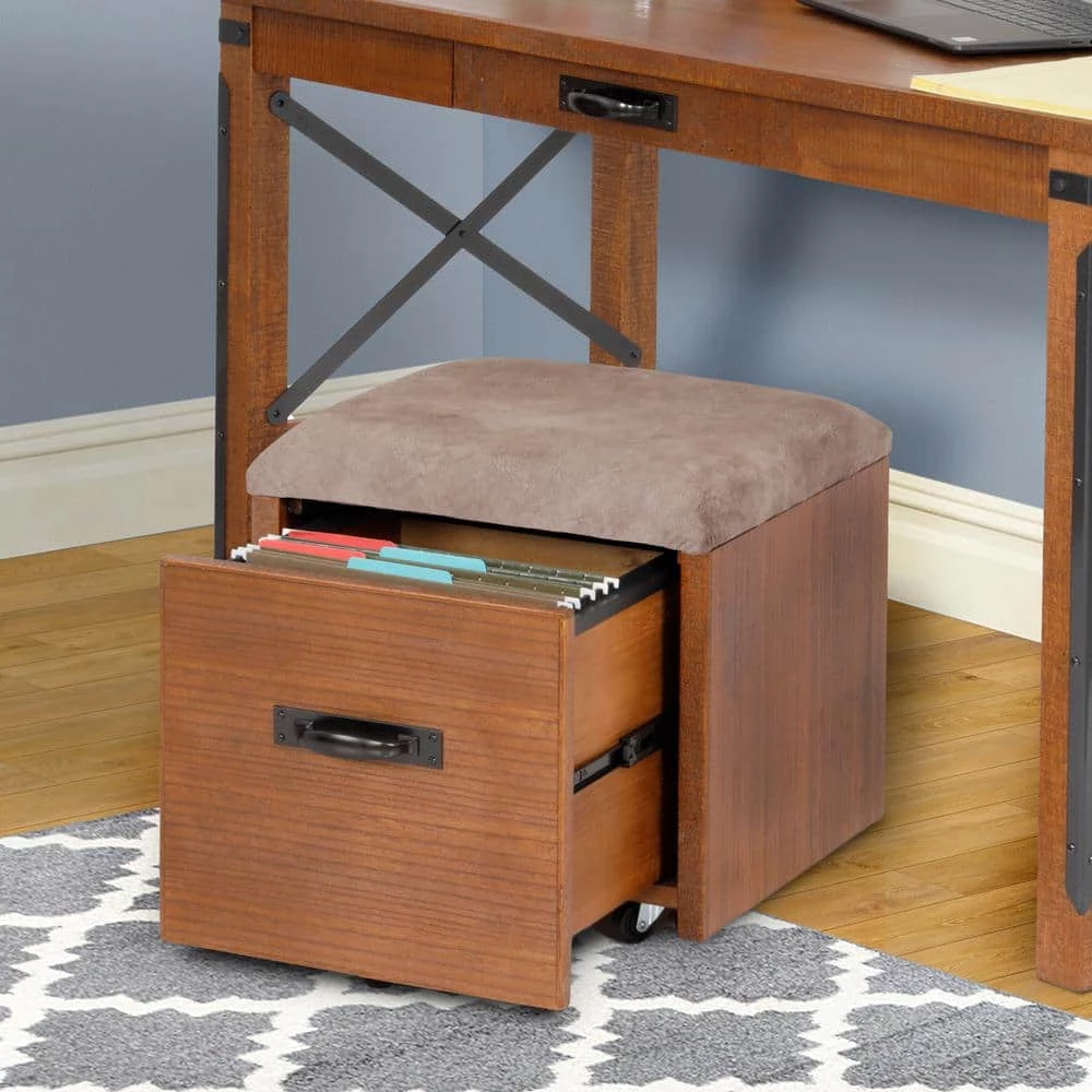 Industrial Collection Hewn Pallet Decorative Vertical File Cabinet Seat, Casters, 1-File Drawer by OS Home and Office Furniture 11 Industrial Collection Hewn Pallet Decorative Vertical File Cabinet Seat, Casters, 1-File Drawer by OS Home and Office Furniture - Image 9