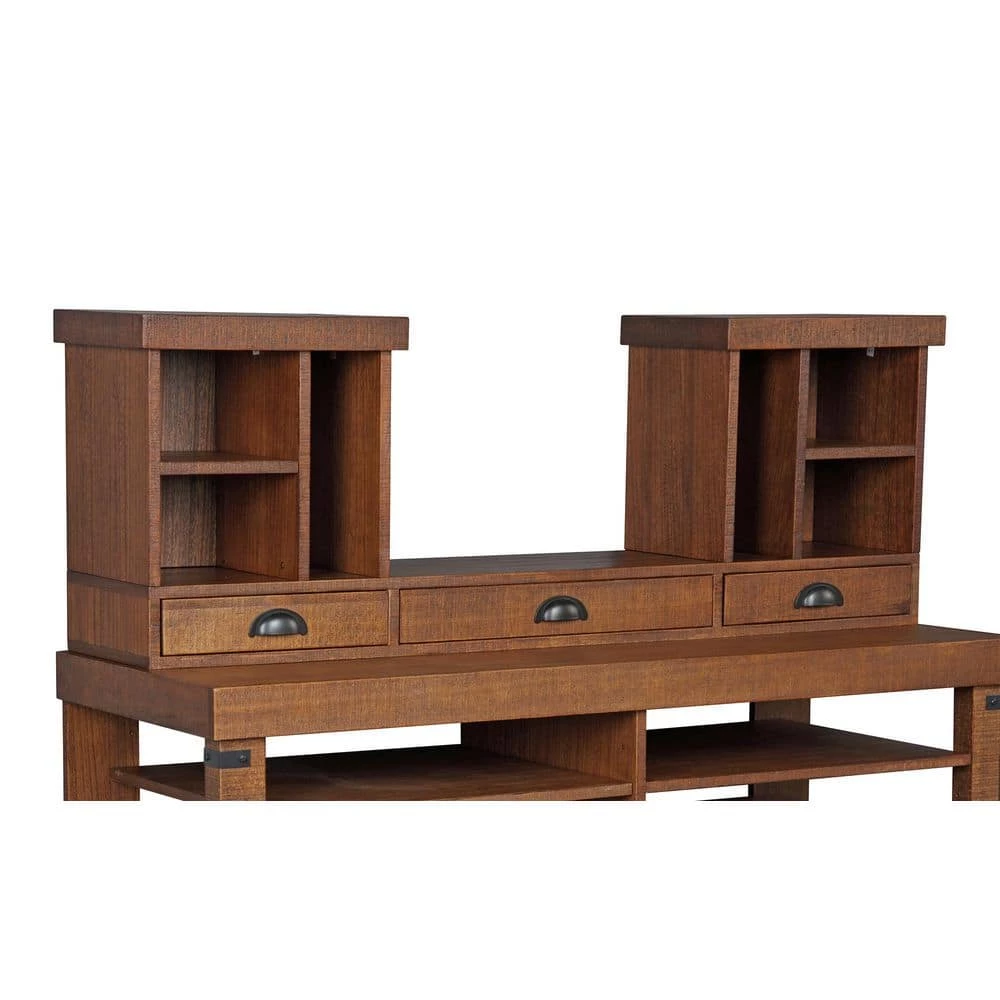 Industrial Collection 60 in. Rectangular Hewn Pallet Writing Desk with Hutch by OS Home and Office Furniture 12 Industrial Collection 60 in. Rectangular Hewn Pallet Writing Desk with Hutch by OS Home and Office Furniture - Image 10