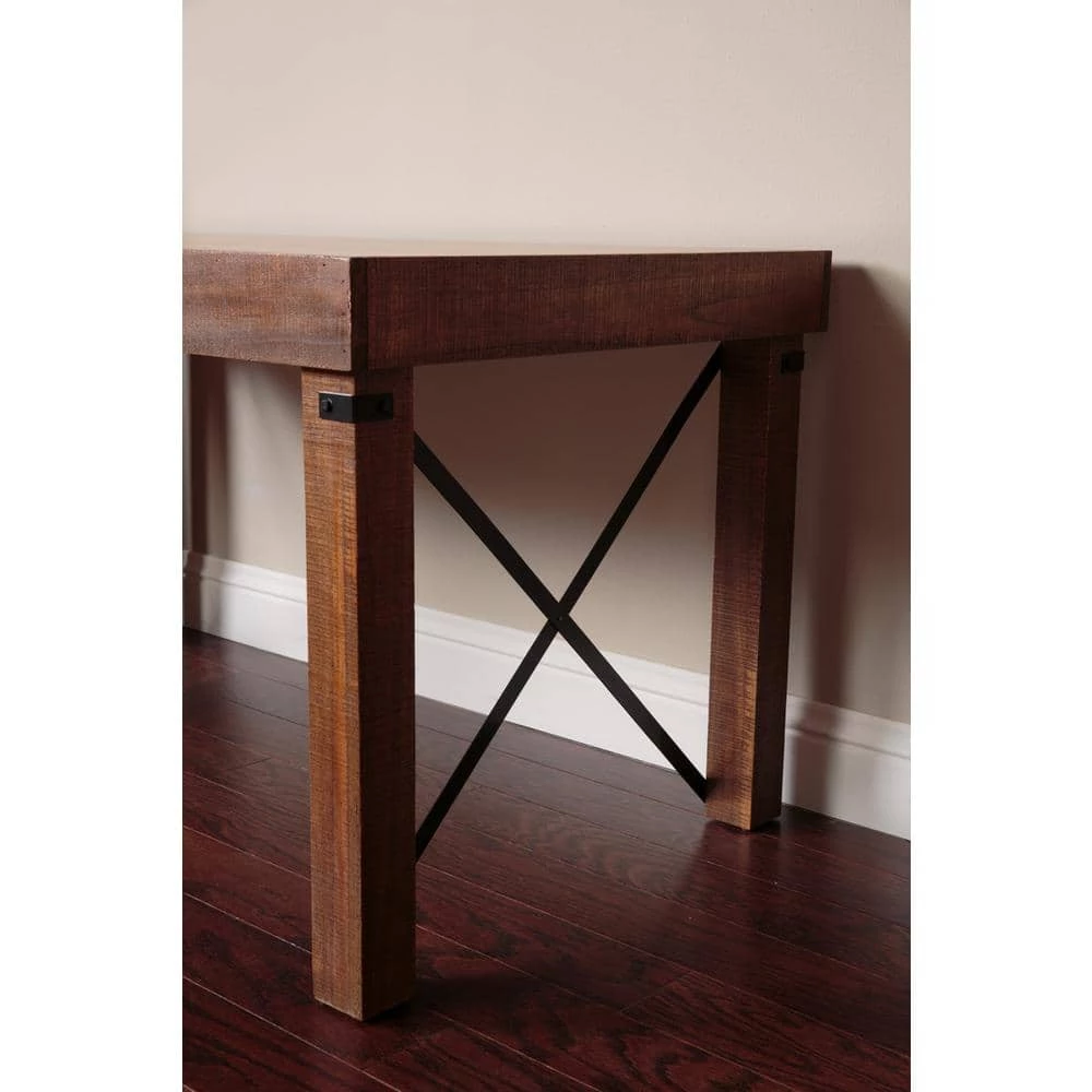 60 in Rectangular Hewn Pallet Writing Desk with Solid Wood and Wood Veneer Material by OS Home and Office Furniture 8 60 in Rectangular Hewn Pallet Writing Desk with Solid Wood and Wood Veneer Material by OS Home and Office Furniture - Image 6