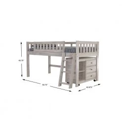Light Ash Series Light Ash Twin Size Low Loft Bunkbed with 3-Drawer Chest by OS Home and Office Furniture -OS Home Sales Shop light ash os home and office furniture bunk beds 85204s 4f 1000