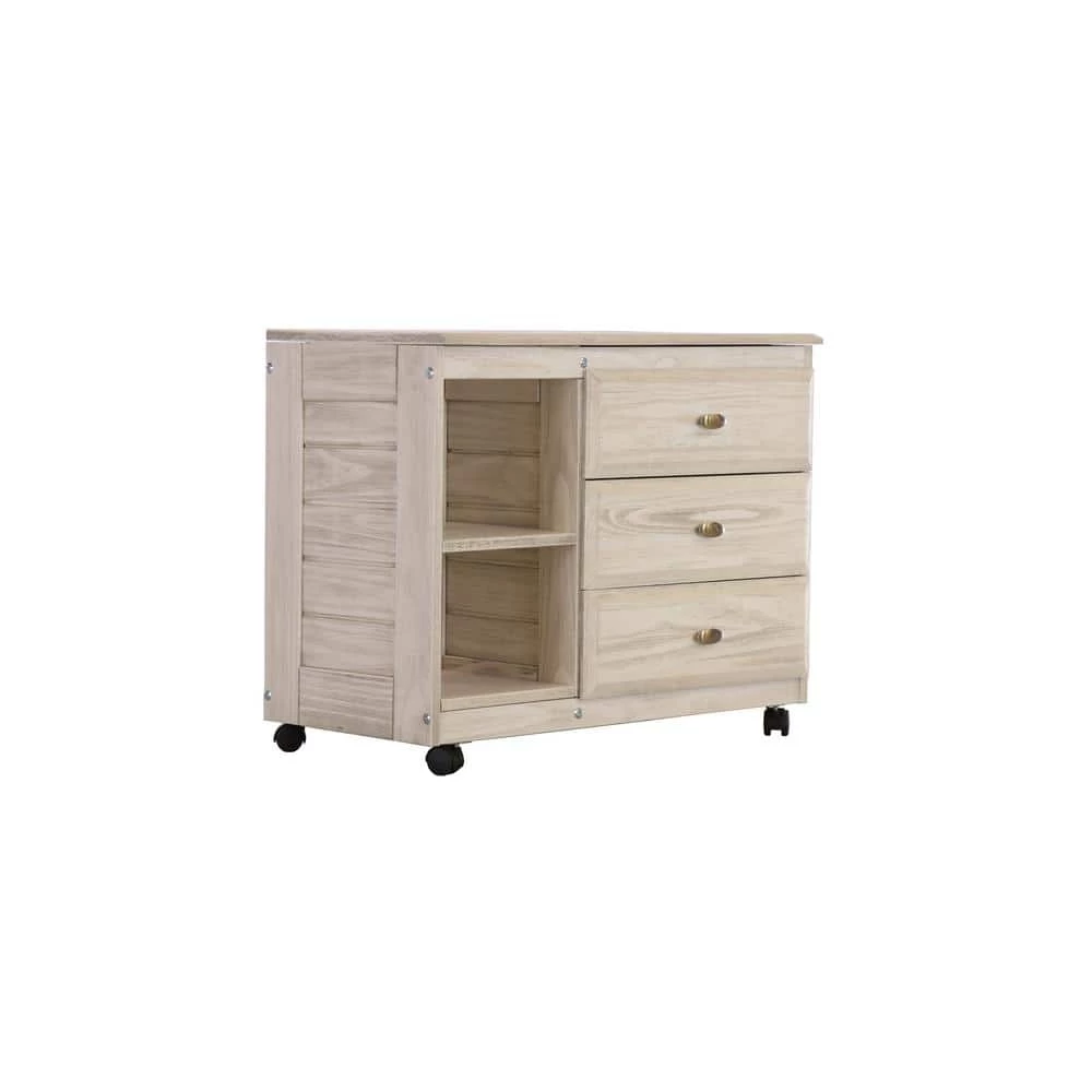 Light Ash Series 3-Drawer Light Ash Mobile Chest of Drawers 34 in. W x 27 in. H x 17 in. D by OS Home and Office Furniture 3 Light Ash Series 3-Drawer Light Ash Mobile Chest of Drawers 34 in. W x 27 in. H x 17 in. D by OS Home and Office Furniture