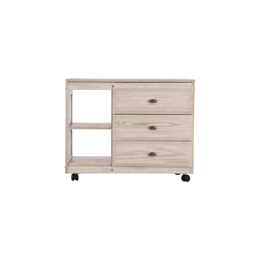 Light Ash Series 3-Drawer Light Ash Mobile Chest of Drawers 34 in. W x 27 in. H x 17 in. D by OS Home and Office Furniture 4 Light Ash Series 3-Drawer Light Ash Mobile Chest of Drawers 34 in. W x 27 in. H x 17 in. D by OS Home and Office Furniture - Image 2