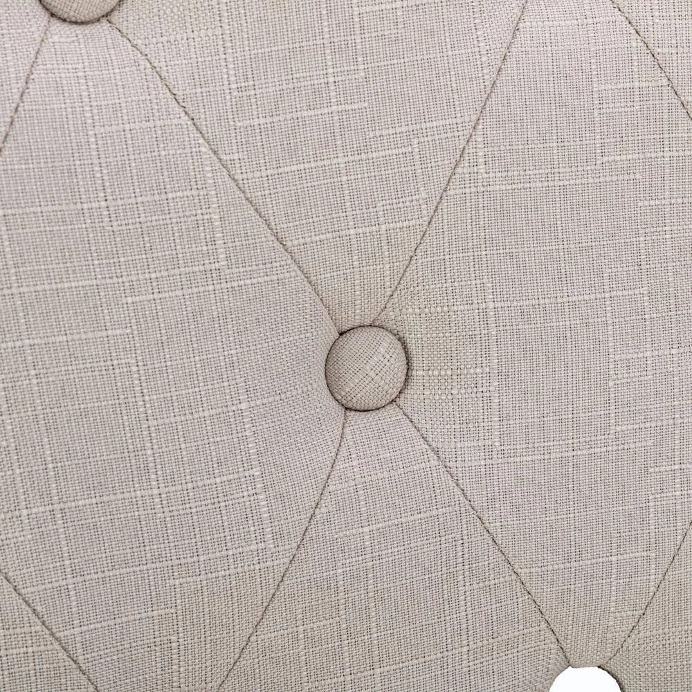 Modern Elegant Light Beige Button-Tufted Upholstered Fabric Dining Chair 2-Pieces Set by Siavonce 7 Modern Elegant Light Beige Button-Tufted Upholstered Fabric Dining Chair 2-Pieces Set by Siavonce - Image 5